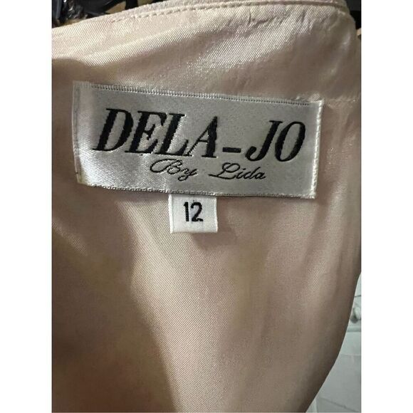 Gorgeous Dela-Jo Two Piece Formal Blush Pink Beaded Dress & Jacket mother of the - Picture 9 of 9